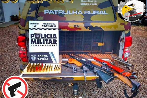 Homem é preso com cinco armas de fogo e armadilhas em MT