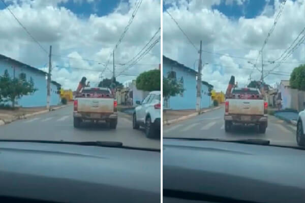 À luz do dia, mulheres dançam só de calcinha em janela de S10 por ruas de Cuiabá; veja vídeo