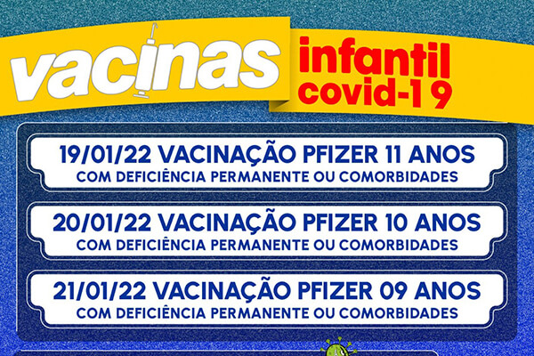 Prefeitura inicia vacinação infantil contra covid-19 nesta quarta-feira