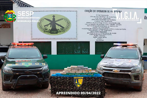 Gefron apreende carga de 41,2 kg de cocaína avaliada em R$ 798 mil