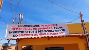 Dr. Leonardo acompanha obras que estão sendo realizadas com suas emendas no Distrito Nova Cáceres 2