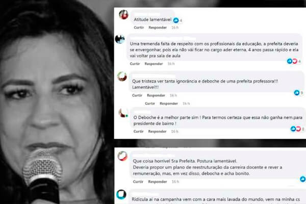Moradores usam redes sociais para criticar postura de prefeita que riu e debochou de professores