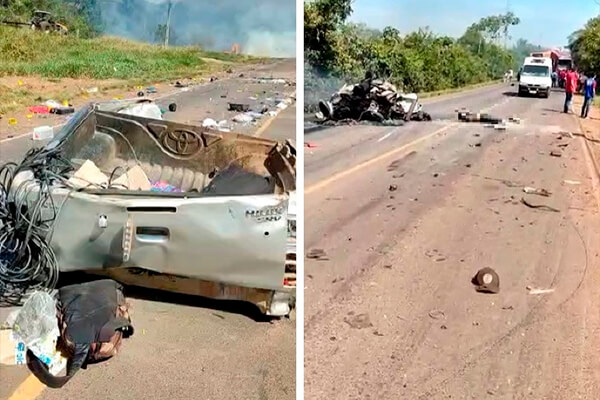 Quatro morrem carbonizados e um fica ferido em acidente na BR-364; veja vídeo