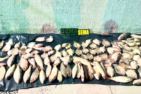 Jovem de 24 anos é preso com 34 kg de pescado irregular no porta-malas de carro