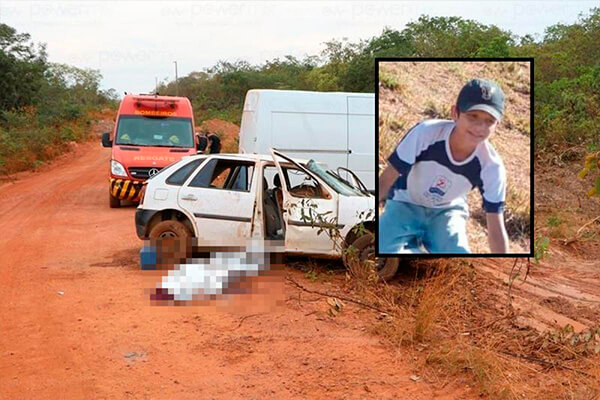 Menino de 13 anos morre após carro da família perder roda e capotar na estrada