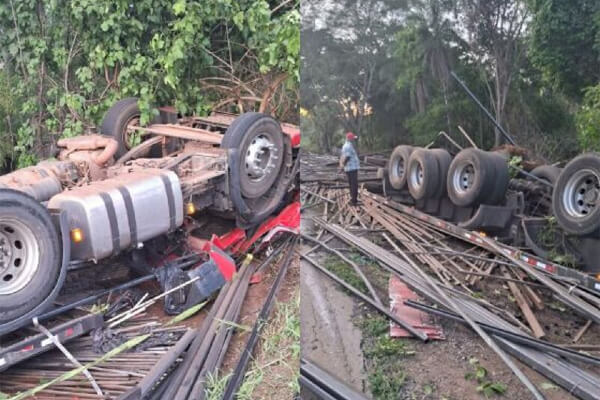 Caminhoneiro-de-30-anos-morre-após-veículo-tombar-na-BR-174-em-Cáceres