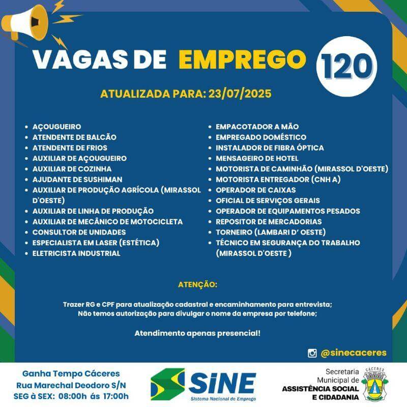 Sine-de-C&aacute;ceres-oferta-120-vagas-de-emprego