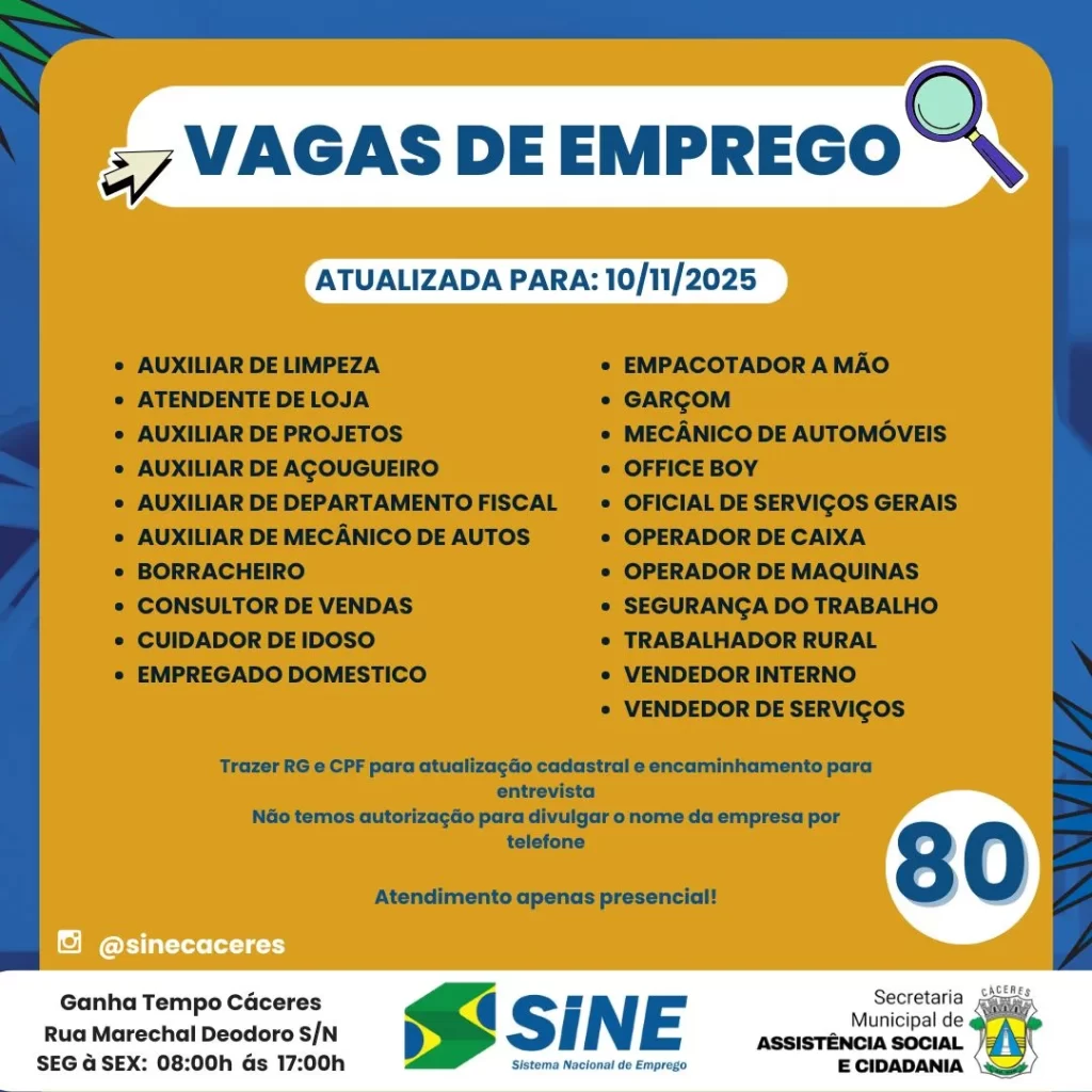 Sine-de-C&aacute;ceres-oferece-80-vagas-de-emprego