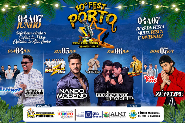 Atrações confirmadas no 10º FestPorto Zé Felipe, Edy Britto & Samuel e Nando Moreno