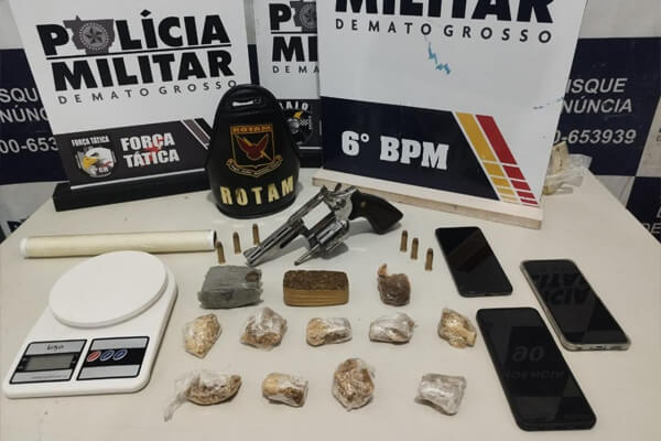 Rotam-apreende-drogas-arma-e-munições-em-Cáceres